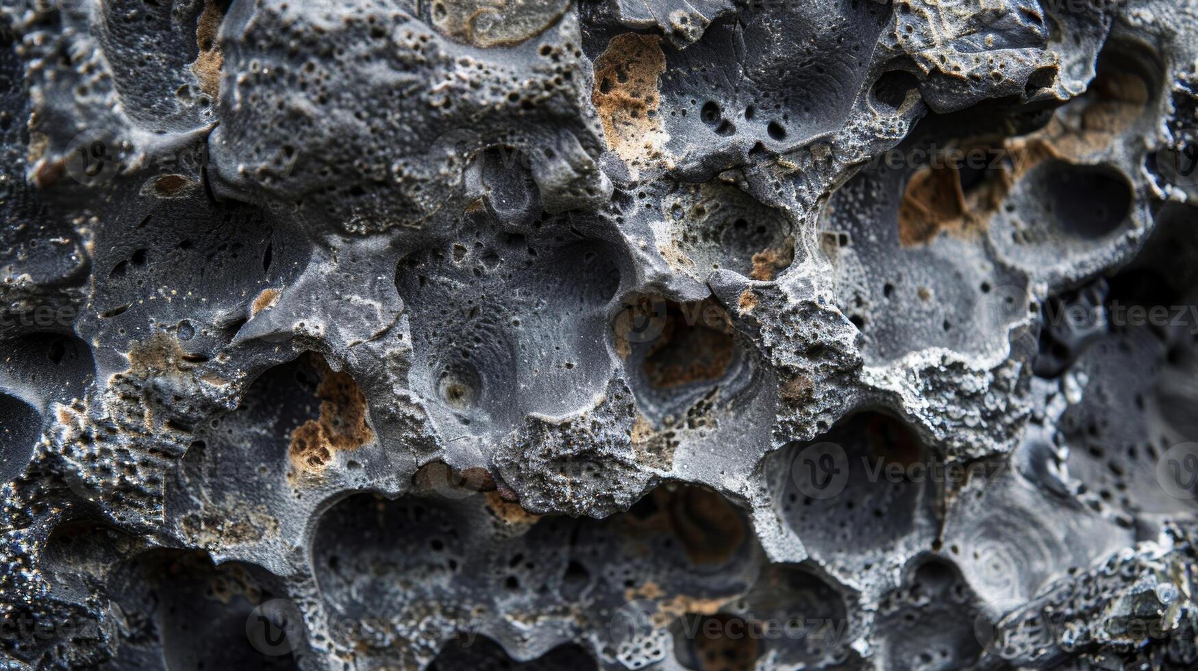 Detalle de porosidad interna de ladrillo cerámico en corte transversal