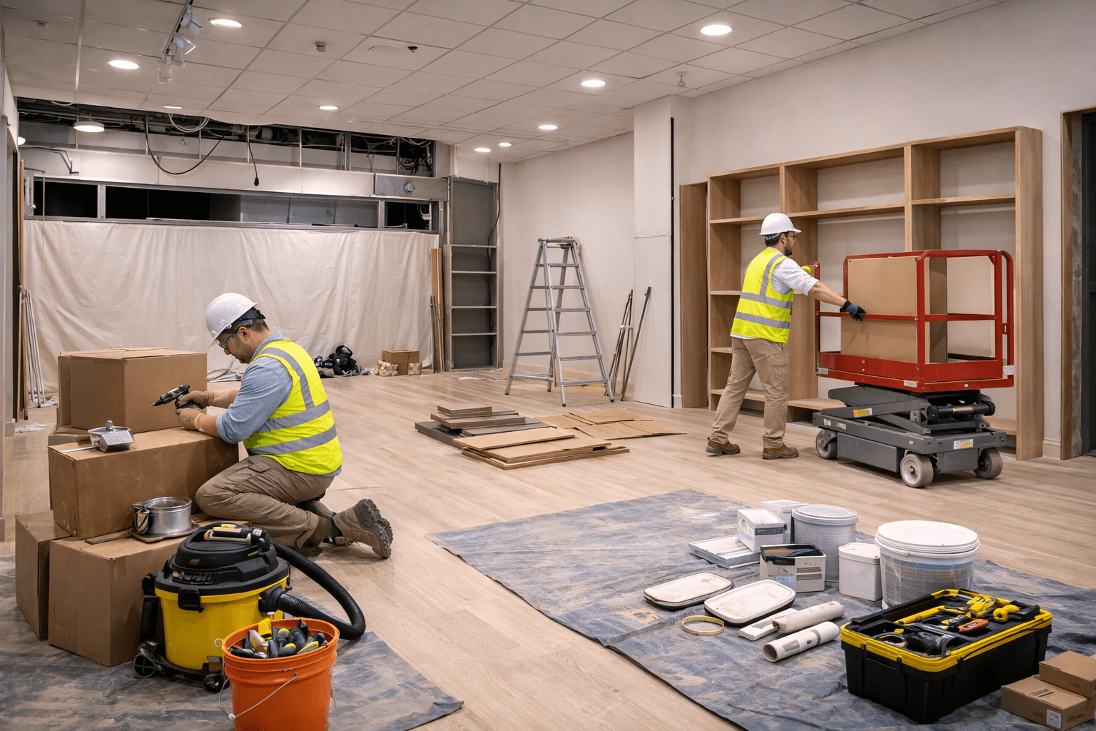 Local comercial en fase de obra durante reforma integral de retail