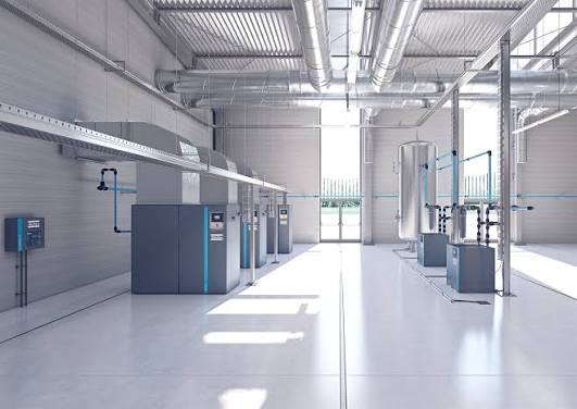 Cuarto técnico de instalaciones para consulta odontológica con compresor y cuadros